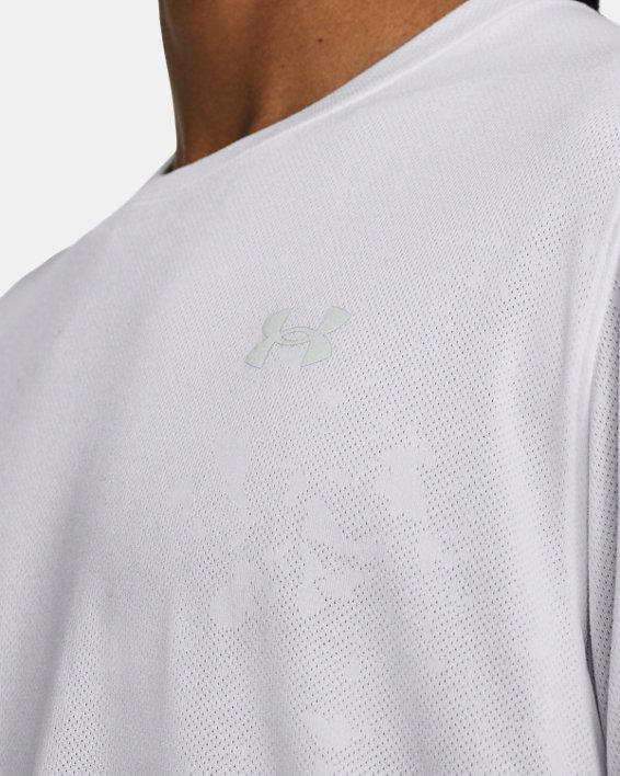 Camiseta de manga corta UA Launch Splatter para hombre, White, pdpMainDesktop image number 2